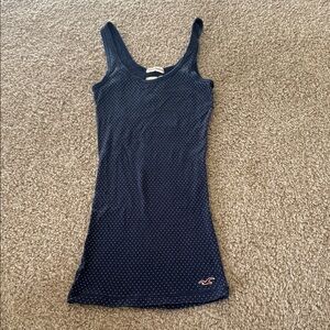 Hollister Dark Blue Tank Top with Dotted Polka Dot Design Size SM